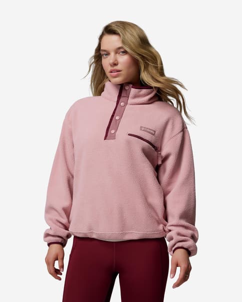 Forro polar Columbia Helvetia II Cropped Half Snap rosa mujer