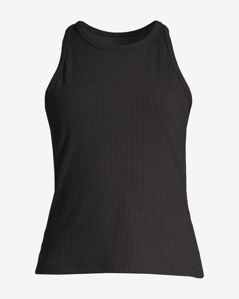 Camiseta Casall Signified Rib tirantes negro puro mujer