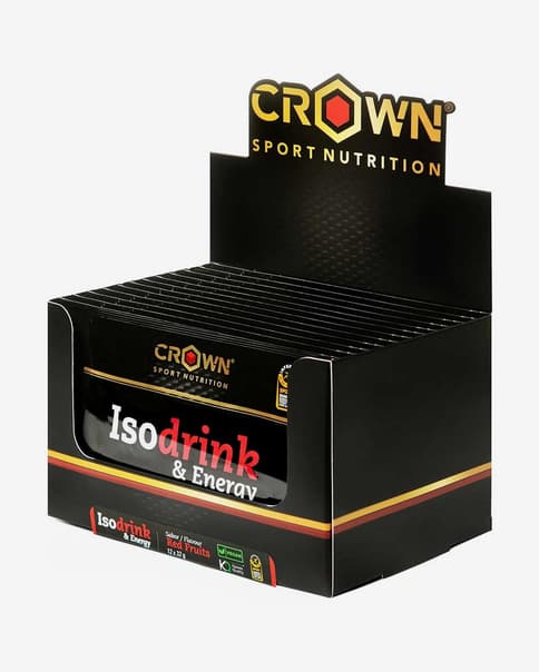 Batido isotónico Crown Sport Nutrition Isodrink & Energy 32g sabor frutos rojos (12 unidades)