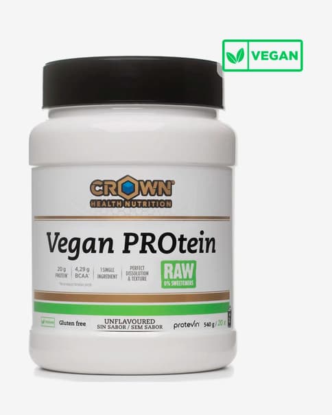 Batido Crown Sport Nutrition Vegan PROtein Raw sabor neutro 540 g