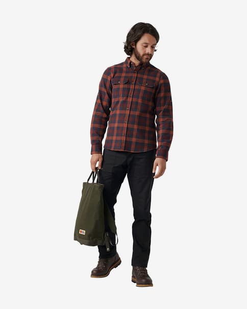 Camisa Fjällräven Skog manga larga azul rojo amarillo