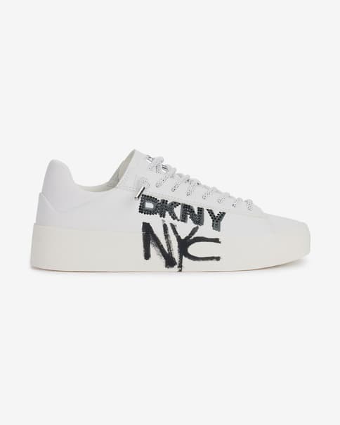 Zapatillas DKNY Ginali Grafitti blanco puro negro mujer