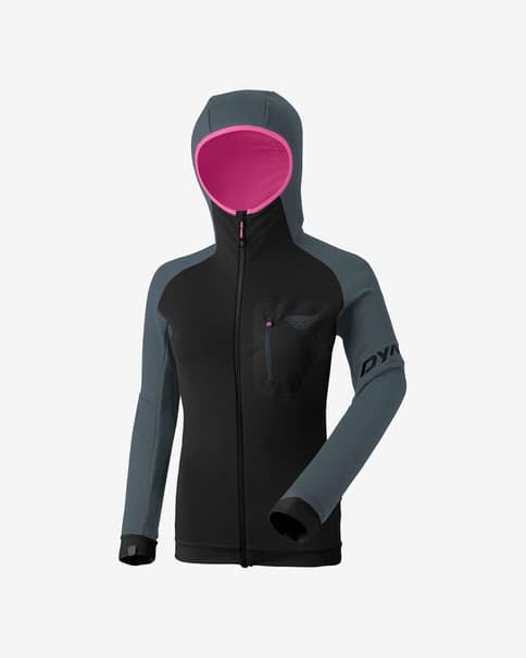 Dynafit Radical Polartec jakke med hætte dame sort gråblå
