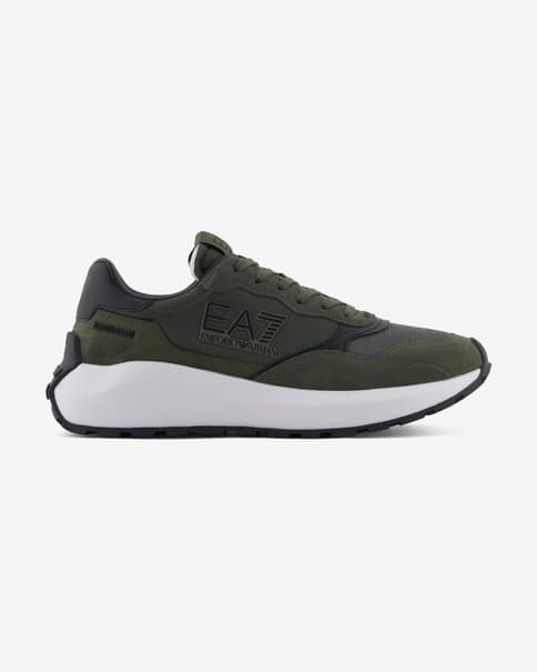 Zapatillas EA7 Evolution Retro Logo verde oscuro blanco