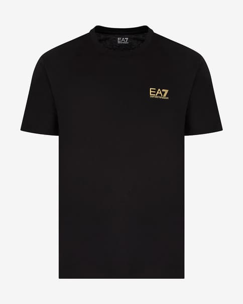 Camiseta EA7 Core Identity Contrast manga corta negro dorado