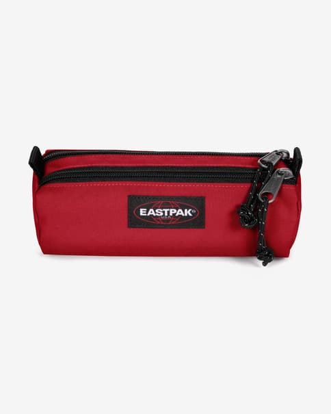 Estuche Eastpak Double Benchmark rojo oscuro negro puro