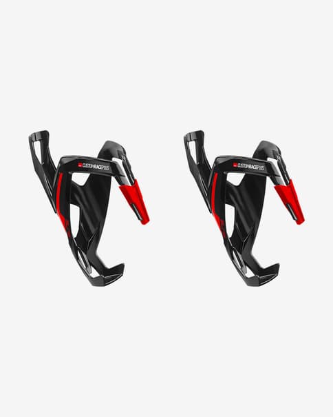Elite Custom Race Plus Skin flaskeholder blank sort rød (2 stk.)