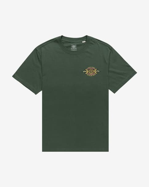 Camiseta Element Acceptance x Timber manga corta verde rosa amarillo