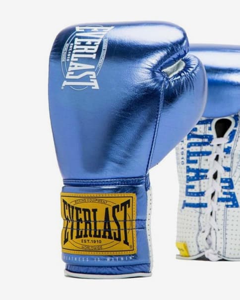Guantes Everlast 1910 Pro Fight 8OZ azul blanco amarillo