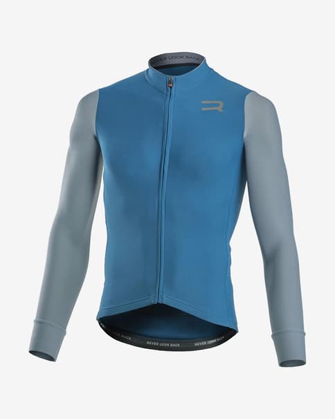 Maillot Finisseur Pro Race Skin manga larga azul gris