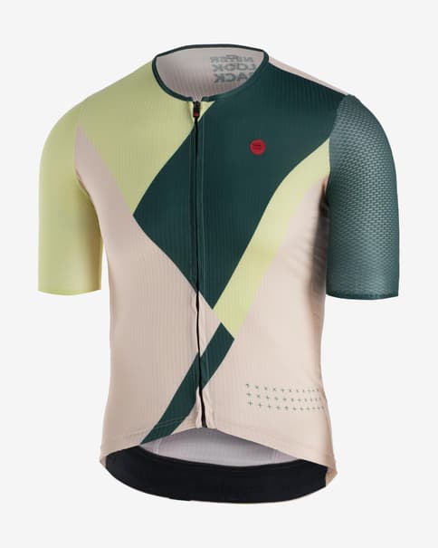 Maillot Finisseur Pro Race Recycled manga corta verde beige