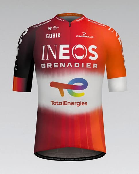 Maillot Team Ineos Grenadiers 2025 Odyssey Tour de Francia manga corta rojo blanco