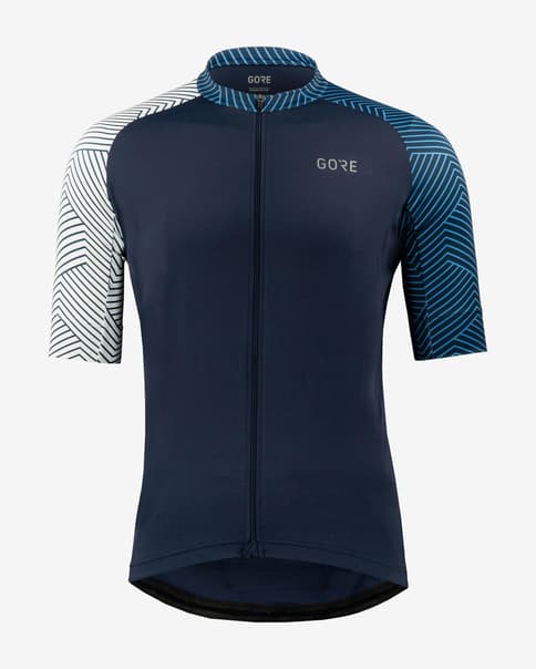 Maillot GOREWEAR C5 manga corta azul oscuro blanco
