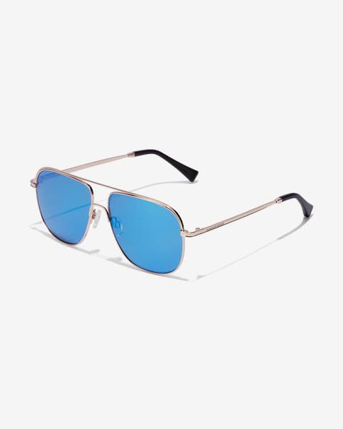 Gafas Hawkers Gold Sky Teardrop plateado con lentes espejadas azul