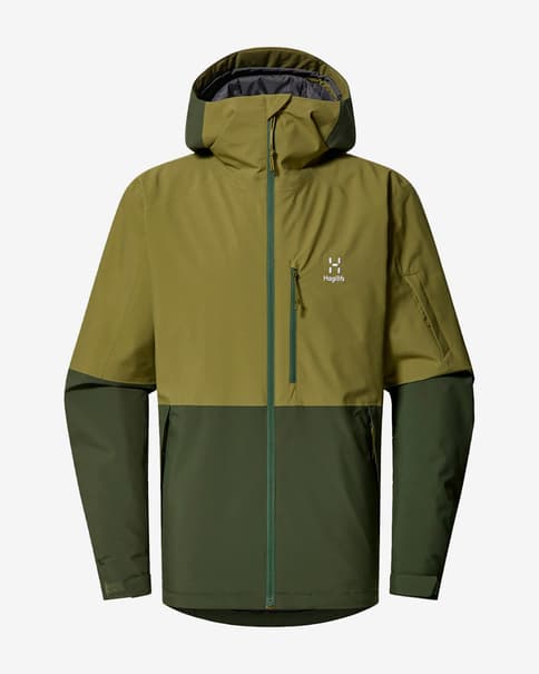 Chaqueta con capucha Haglöfs Gondol Insulated verde claro verde oscuro