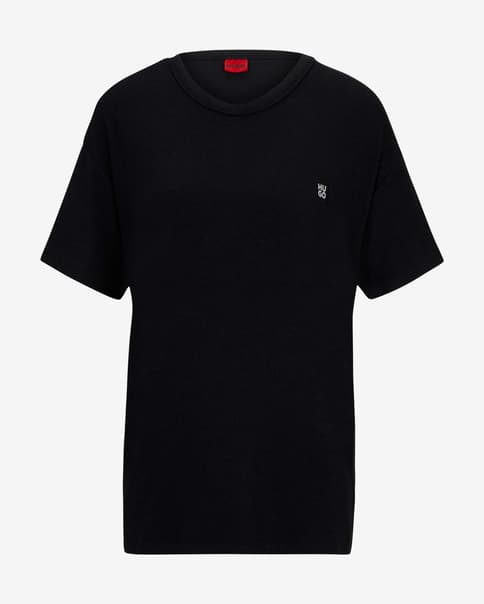 Camiseta HUGO Naiani manga corta negro mujer