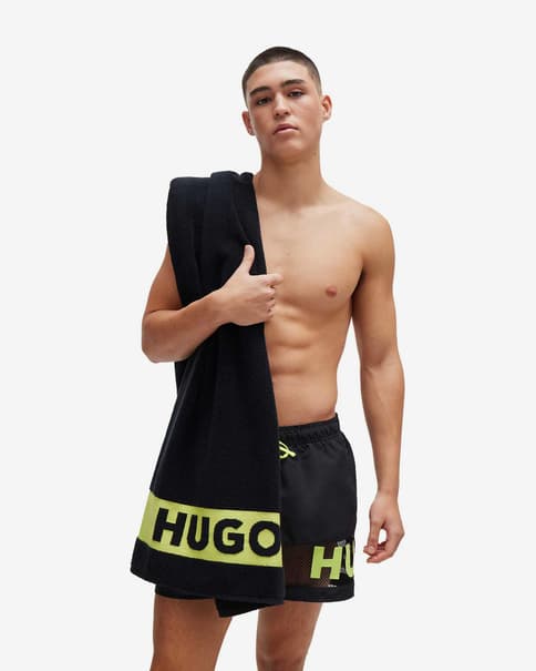 Maillot de bain HUGO Big Logo Swim noir vert