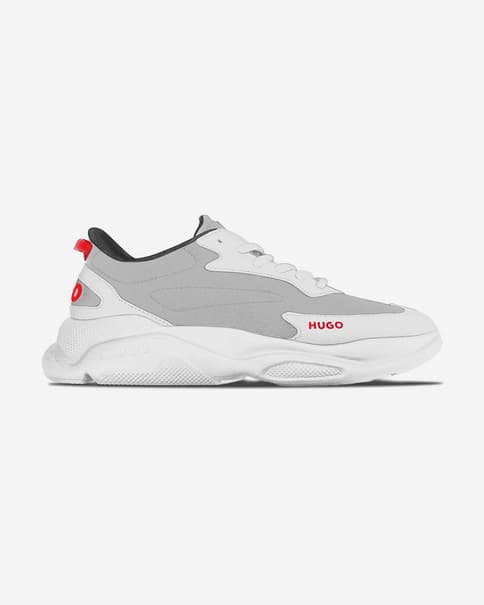 Chaussures HUGO Leon Tenn blanc gris rouge