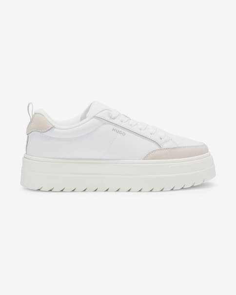 Chaussures HUGO Lyssa Tennis blanc pur beige femme