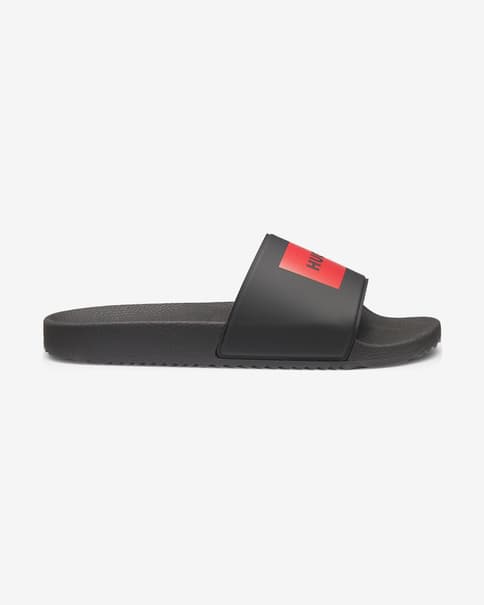 Claquettes HUGO Timein Slide noir rouge