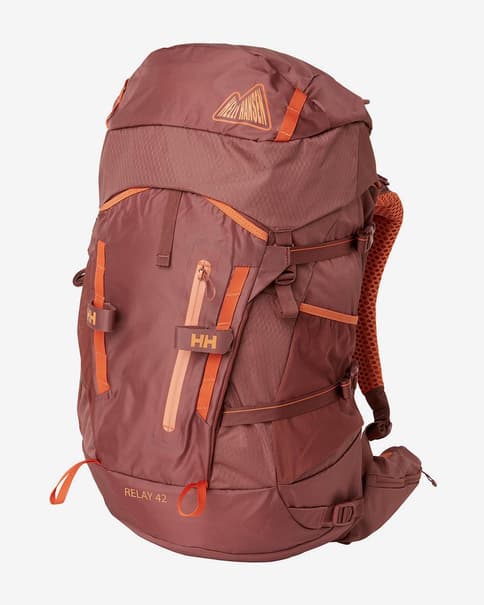 Mochila Helly Hansen Relay RECCO 42L granate naranja mujer