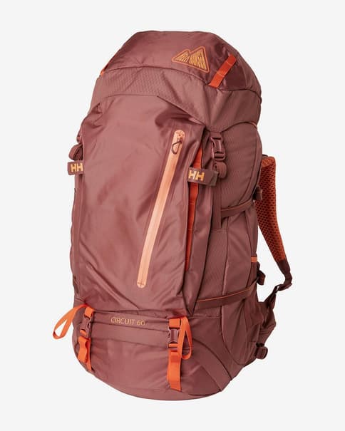 Mochila Helly Hansen Circuit RECCO 60L granate naranja mujer