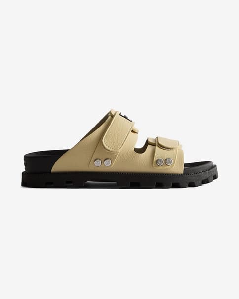 Sandalias Hunter Vegan Synthetic Logo beige negro
