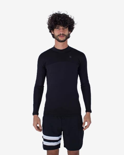 Camiseta Hurley Channel Crossing Paddle Series manga larga negro puro