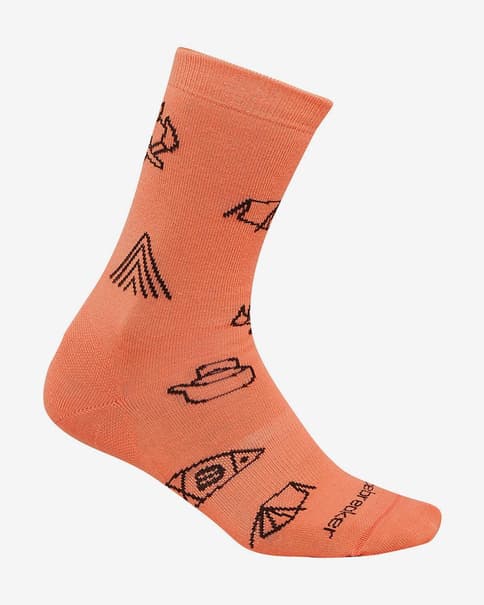 Calcetines Icebreaker Merino Lifestyle Ultralight Crew Camp Essentials naranja negro mujer