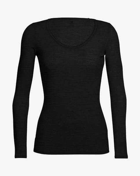 Camiseta Icebreaker Merino Siren manga larga negro puro mujer