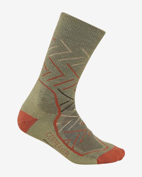 Calcetines Icebreaker Hike+ Medium Crew Sunrise verde rojo mujer