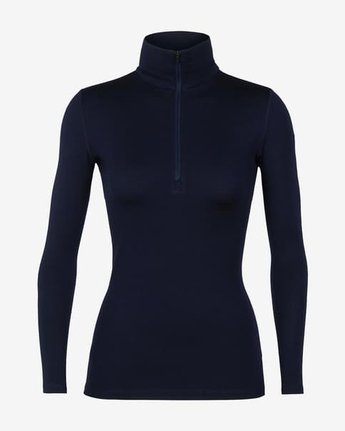 Icebreaker Merino 260 Tech Long Sleeve Half Zip Damen Langarm-Funktionsunterhemd marineblau