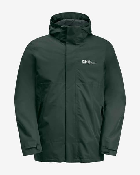 Chaqueta con capucha Jack Wolfskin Luntal 3in1 verde negro