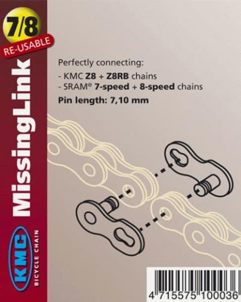 Enganche cadena KMC 7,1 mm. 7-8 velocidades