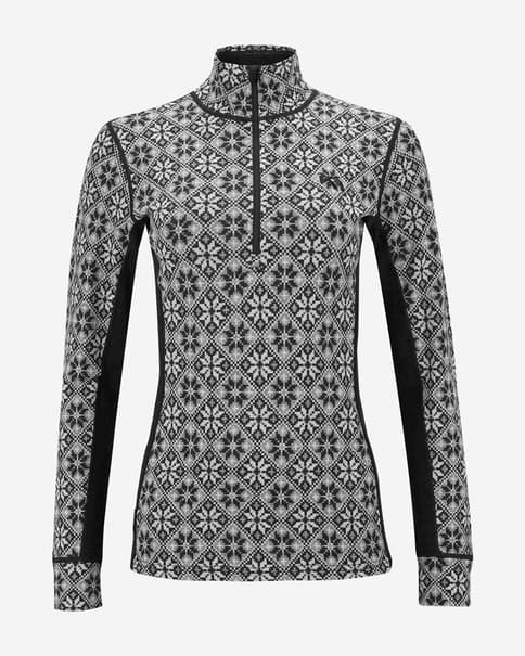 Camiseta interior Kari Traa Rose Half-Zip manga larga negro blanco mujer