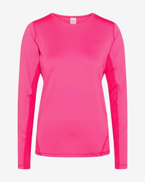 Camiseta Kari Traa Nora 2.0 manga larga rosa oscuro mujer