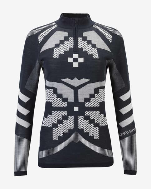 Camiseta interior Kari Traa Faith Half-Zip manga larga negro blanco gris mujer