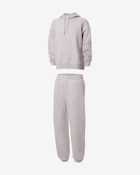 Pack Sudadera con capucha Leffort Sweat Oversized + Pantalón largo Leffort Sweat Oversized gris