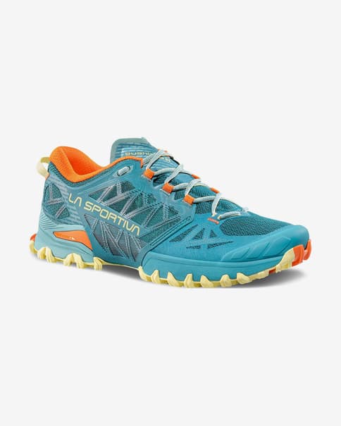 Zapatillas La Sportiva Bushido III Ancho azul naranja amarillo mujer