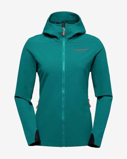 Chaqueta con capucha La Sportiva Descender Storm verde oscuro mujer