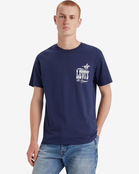 Camiseta Levi's Graphic Crewneck manga corta azul marino blanco puro