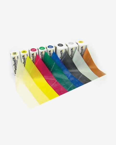 Thera-Band groene elastische band sterke weerstand 5,5 m. x 15 cm.
