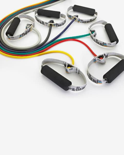 Xertube Thera-Band Tupedaleiroing com pega acolchoada azul resistência extra forte 1,40 m.