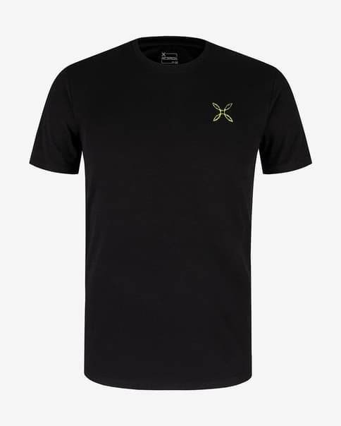 Camiseta Montura Pencil Logo manga corta negro amarillo