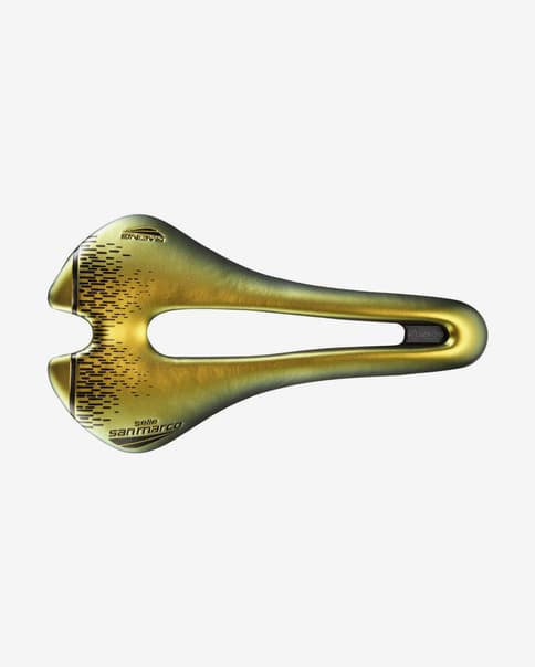 Selle San Marco Aspide Short Open-Fit Racing Wide Sattel gelb