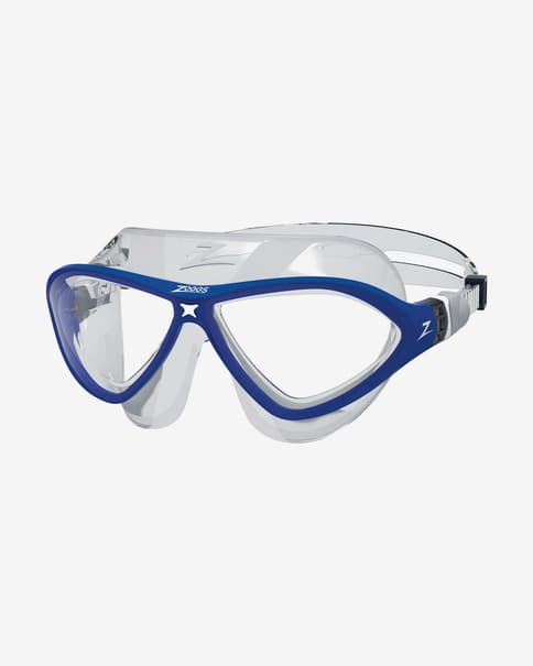 Gafas de natación Zoggs Horizon Flex Mask blanco azul con lentes transparentes