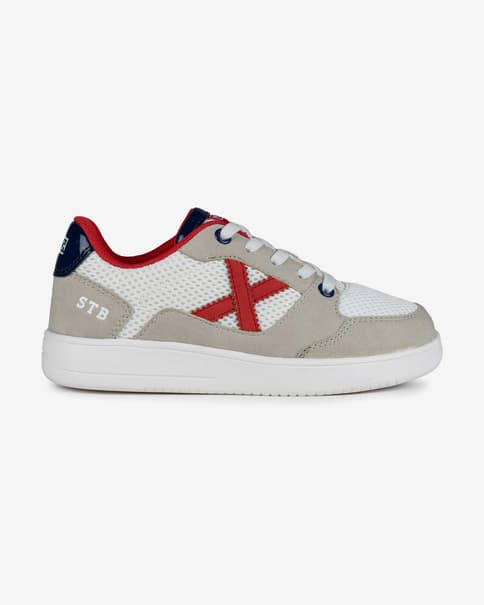 Zapatillas Munich Legit blanco gris rojo infantil
