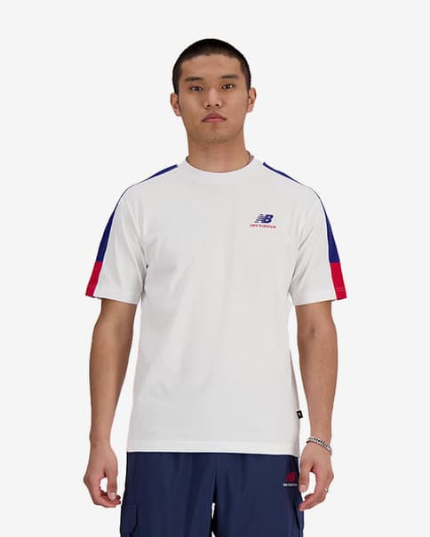Tシャツ・カットソー NEW BALANCE Men T-shirt White MT43556SST Athletics Relaxed League T-Shirt - New Balance