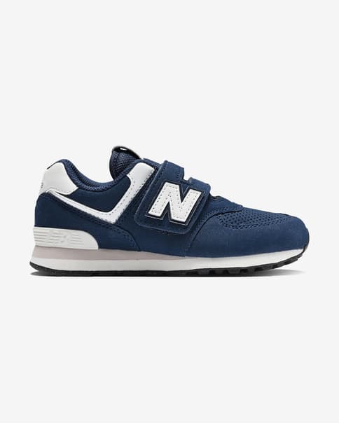 Scarpe New Balance 574 Hook And Loop blu navy bianco puro junior