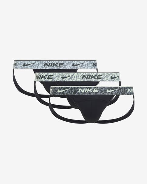 Slip Nike Jock Strap negro puro gris (3 unidades)